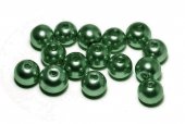 Perle din sticla, 4 mm, verde inchis