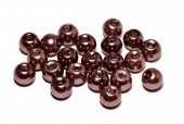Perle din sticla, 6 mm, maro inchis